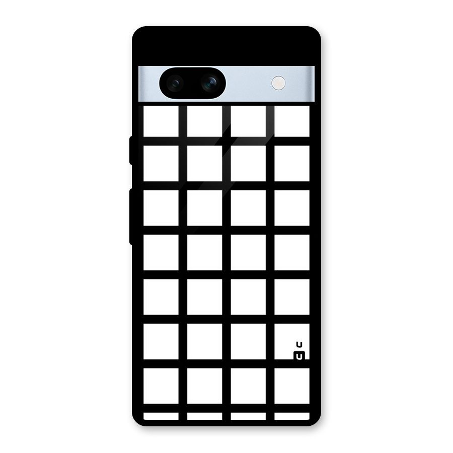 Aesthetic Grid Lines Glass Back Case for Google Pixel 7a