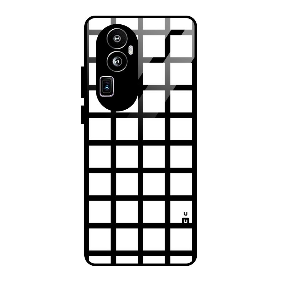 Aesthetic Grid Lines Glass Back Case for Oppo Reno10 Pro Plus