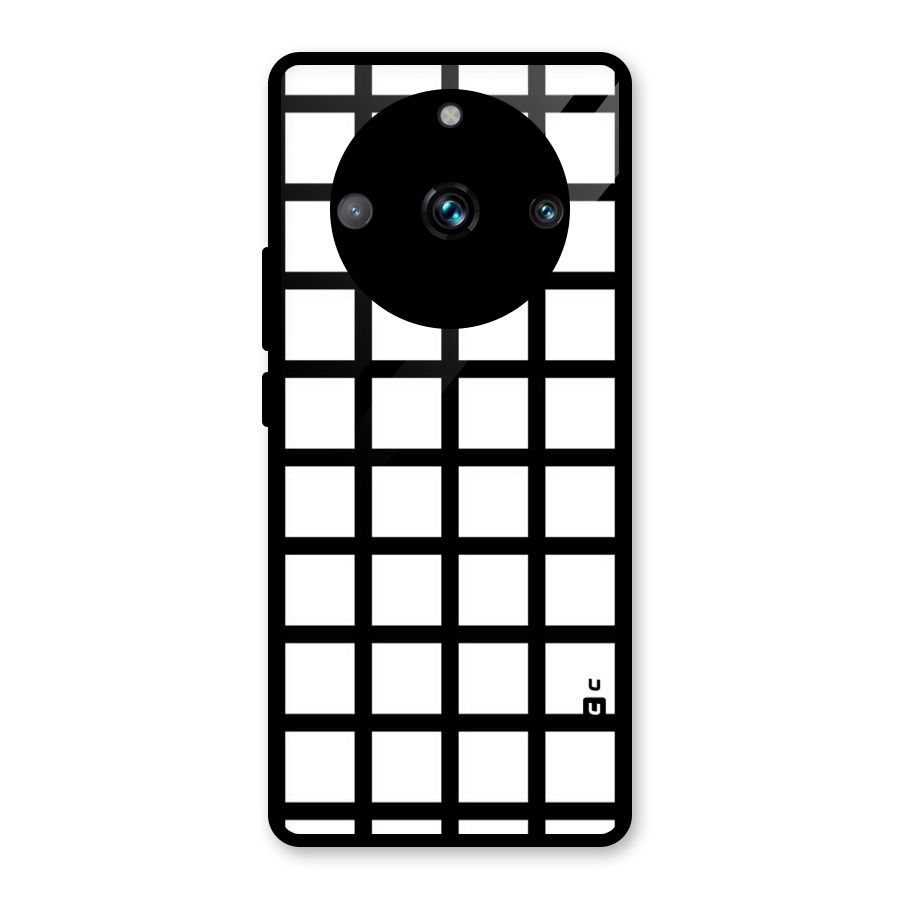 Aesthetic Grid Lines Glass Back Case for Realme 11 Pro Plus