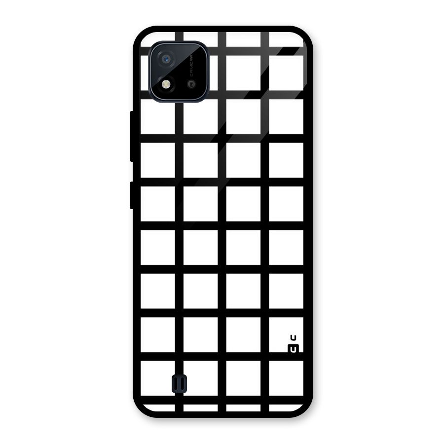 Aesthetic Grid Lines Glass Back Case for Realme C11 2021