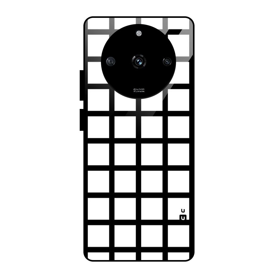 Aesthetic Grid Lines Glass Back Case for Realme Narzo 60 5G