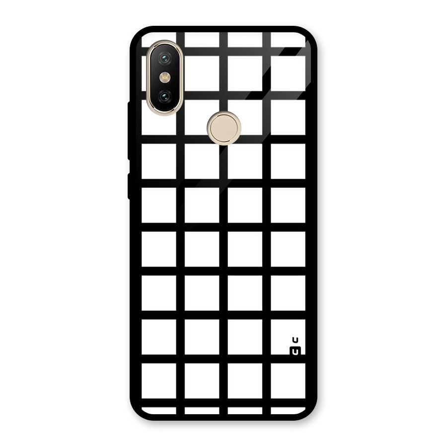Aesthetic Grid Lines Glass Back Case for Redmi A2