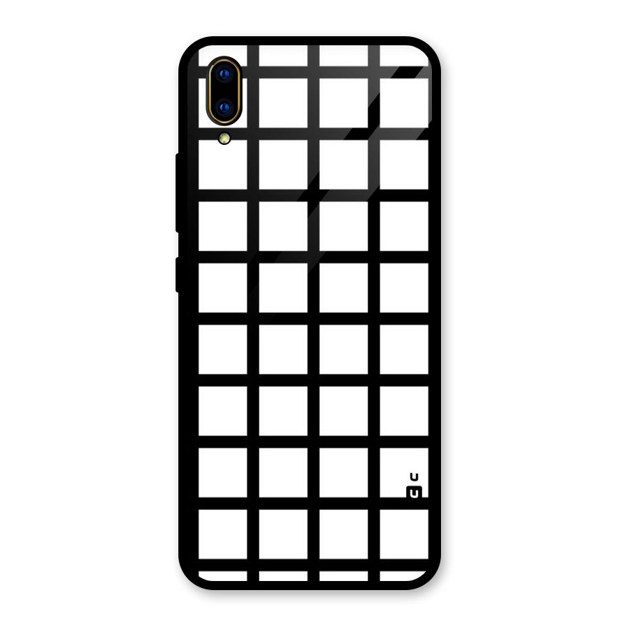 Aesthetic Grid Lines Glass Back Case for Vivo V11 Pro