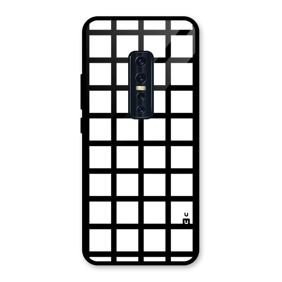 Aesthetic Grid Lines Glass Back Case for Vivo V17 Pro