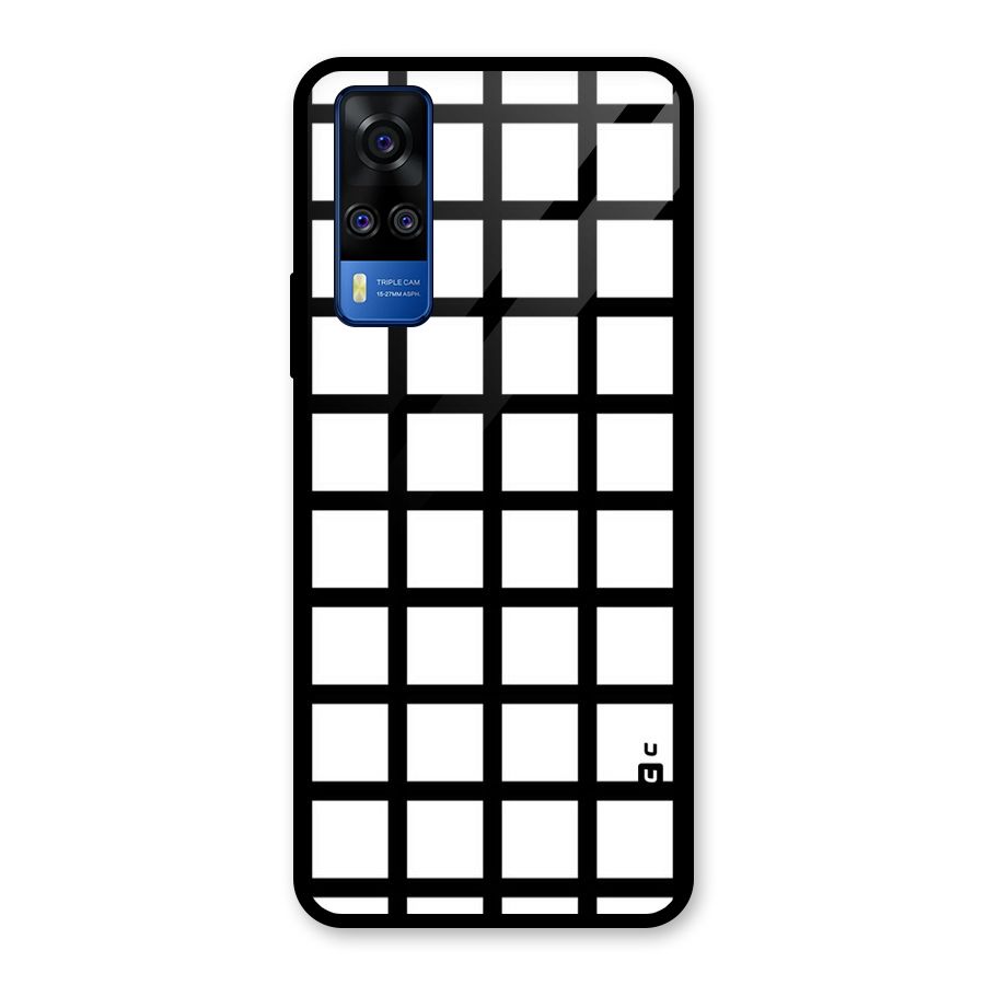 Aesthetic Grid Lines Glass Back Case for Vivo Y31