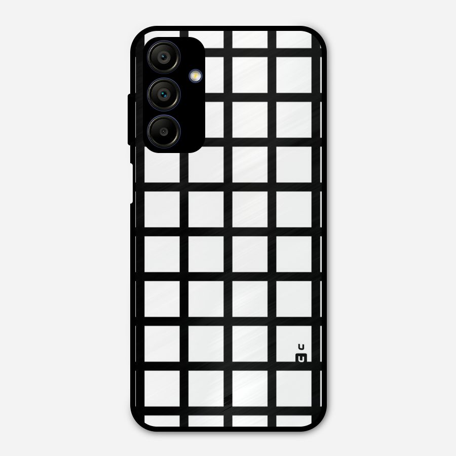 Aesthetic Grid Lines Metal Back Case for Galaxy A15 5G