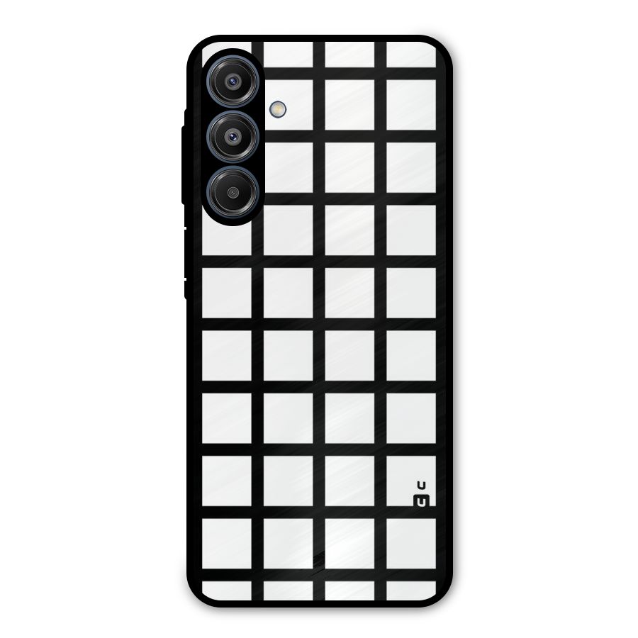 Aesthetic Grid Lines Metal Back Case for Galaxy A16 5G