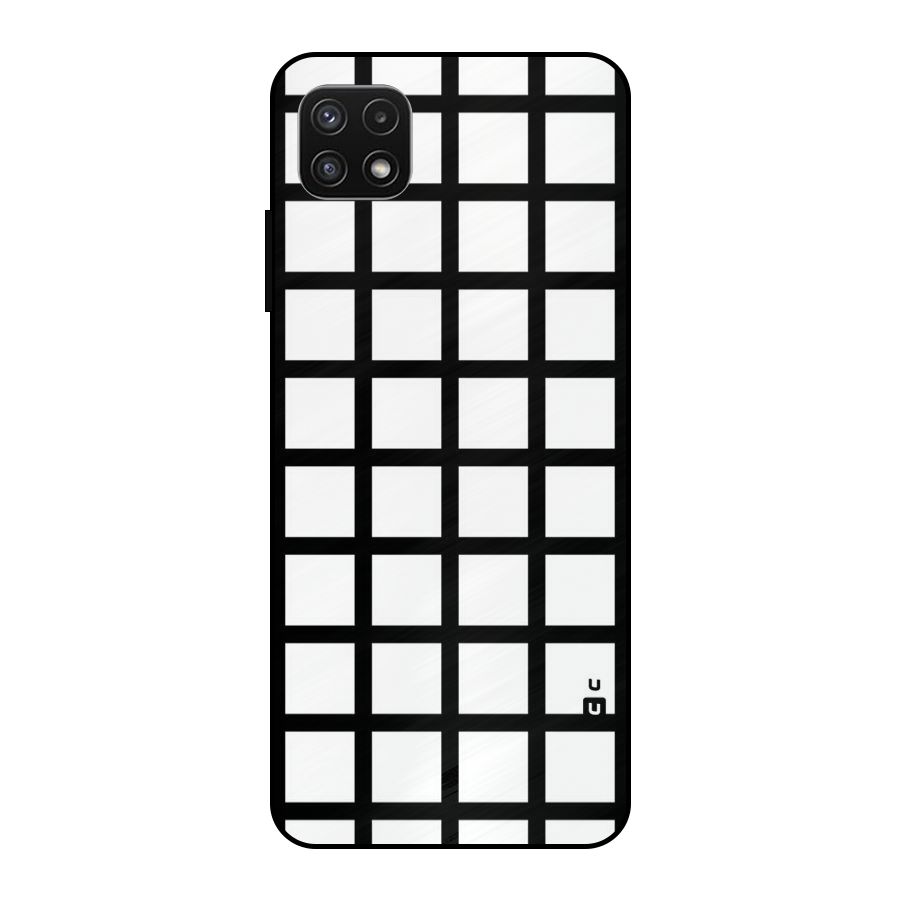 Aesthetic Grid Lines Metal Back Case for Galaxy A22 5G