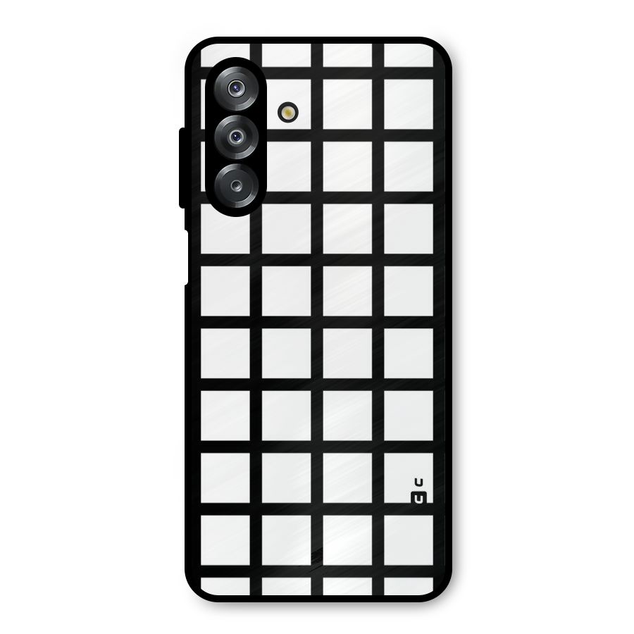 Aesthetic Grid Lines Metal Back Case for Galaxy A26