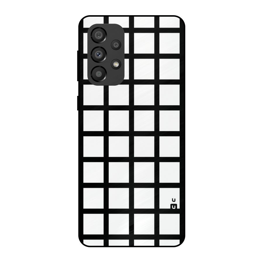 Aesthetic Grid Lines Metal Back Case for Galaxy A33 5G