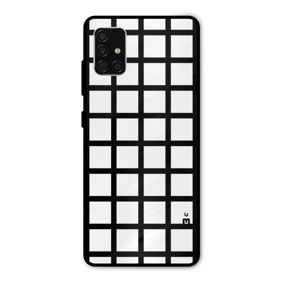 Aesthetic Grid Lines Metal Back Case for Galaxy A51