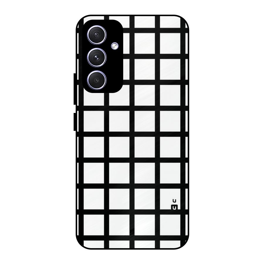 Aesthetic Grid Lines Metal Back Case for Galaxy A54