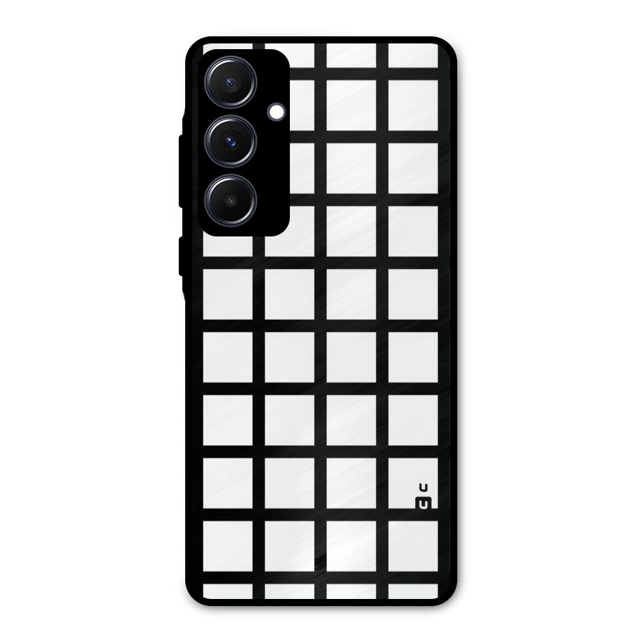 Aesthetic Grid Lines Metal Back Case for Galaxy A55