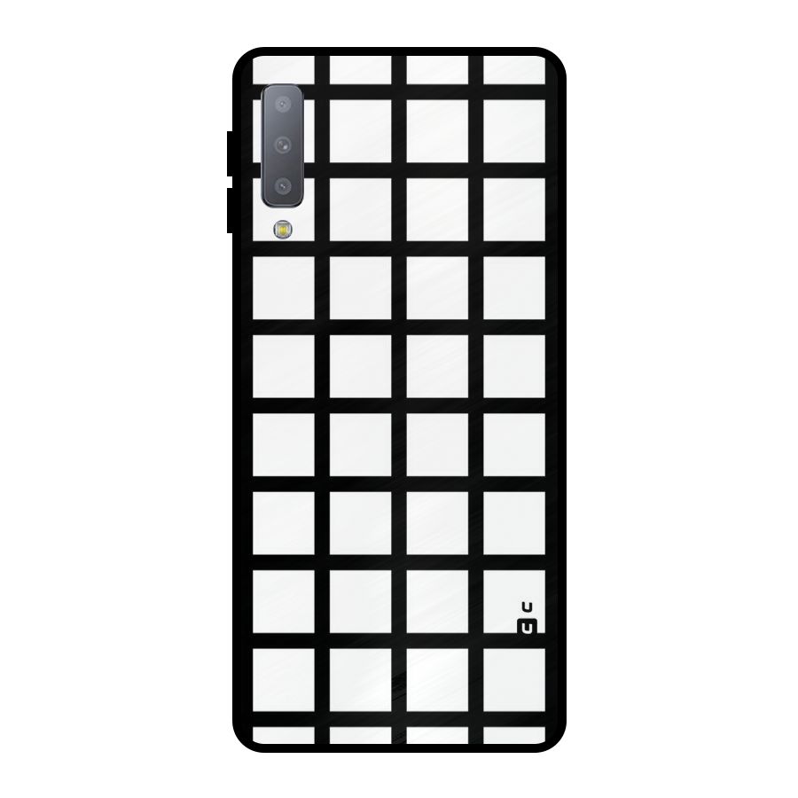 Aesthetic Grid Lines Metal Back Case for Galaxy A7 (2018)