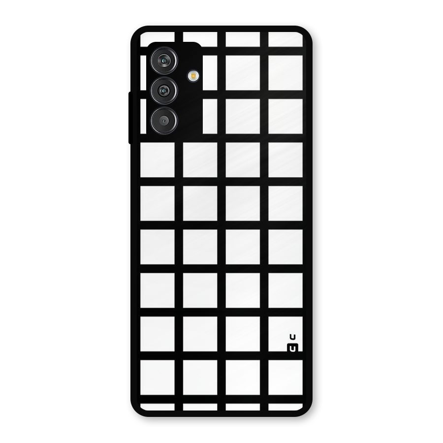 Aesthetic Grid Lines Metal Back Case for Galaxy F13