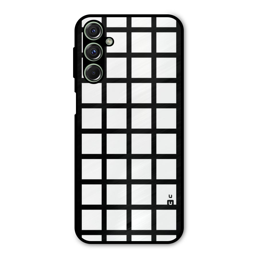 Aesthetic Grid Lines Metal Back Case for Galaxy F34