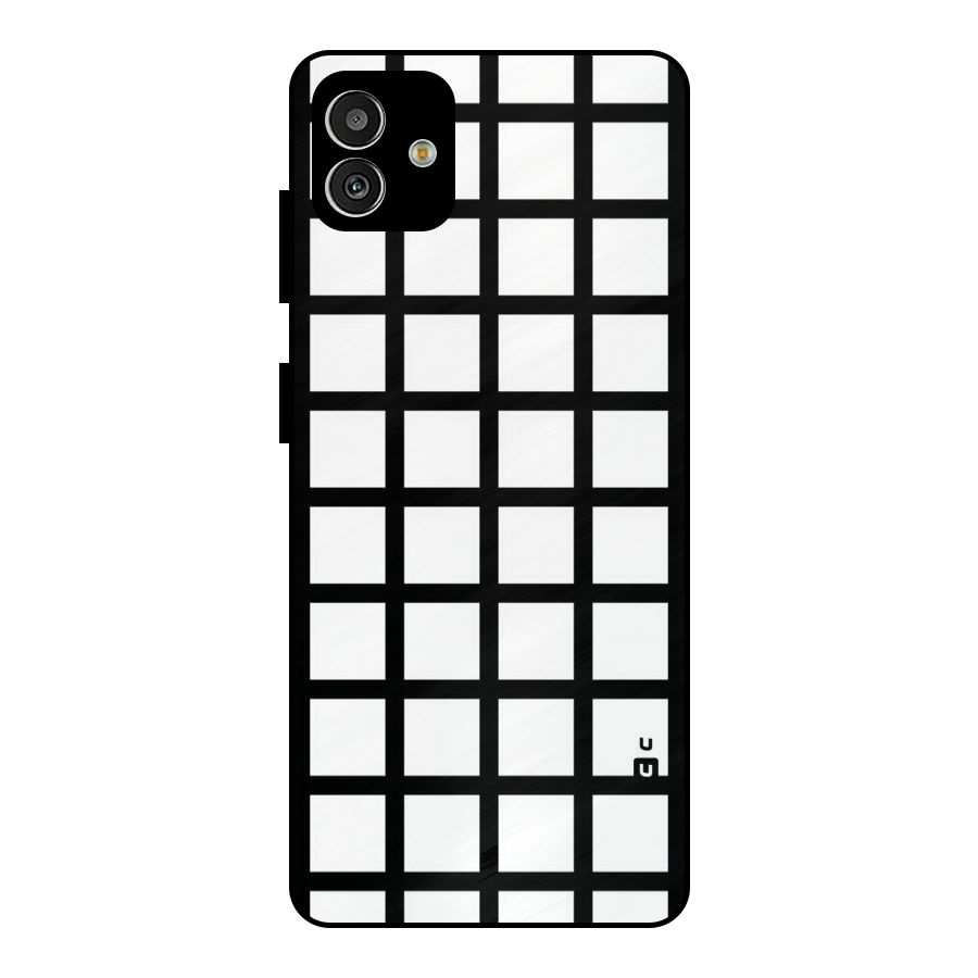 Aesthetic Grid Lines Metal Back Case for Galaxy M13 5G