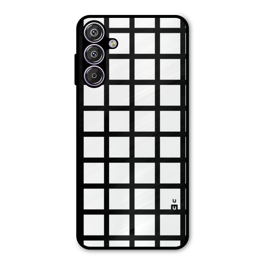 Aesthetic Grid Lines Metal Back Case for Galaxy M15