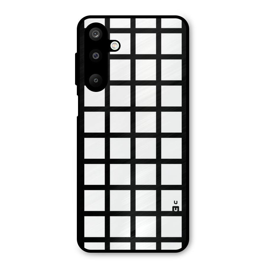 Aesthetic Grid Lines Metal Back Case for Galaxy M16