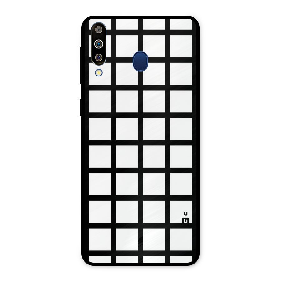 Aesthetic Grid Lines Metal Back Case for Galaxy M30