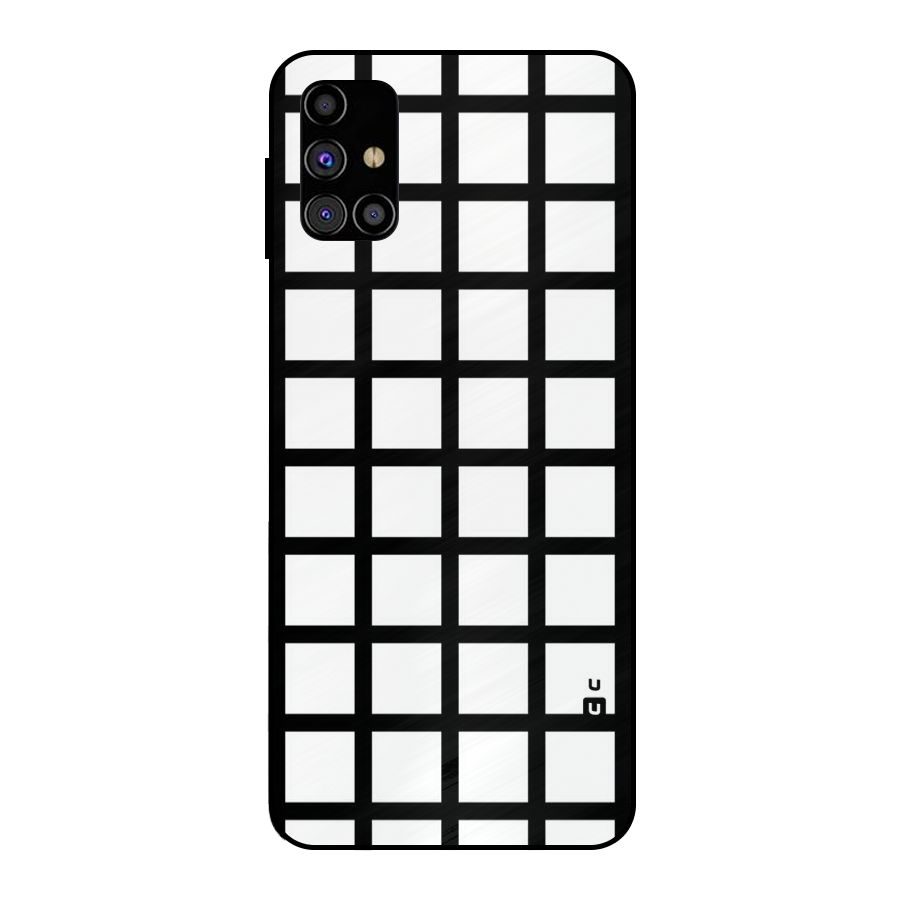 Aesthetic Grid Lines Metal Back Case for Galaxy M31s
