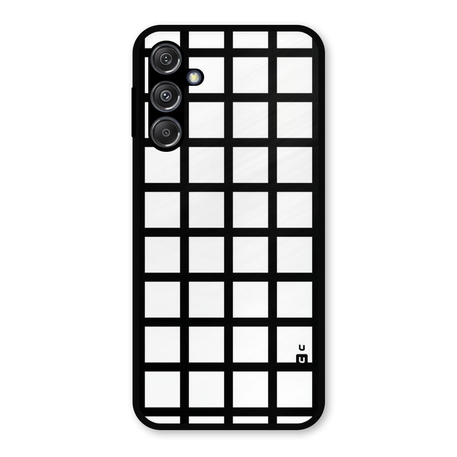 Aesthetic Grid Lines Metal Back Case for Galaxy M34 5G