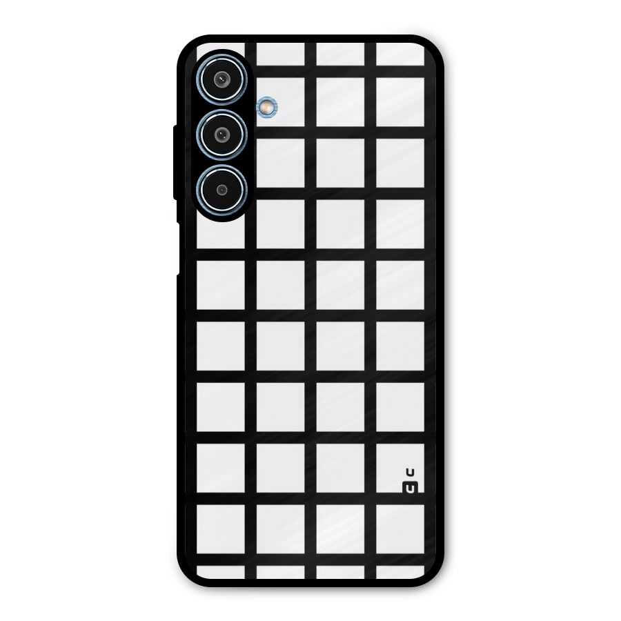 Aesthetic Grid Lines Metal Back Case for Galaxy M35