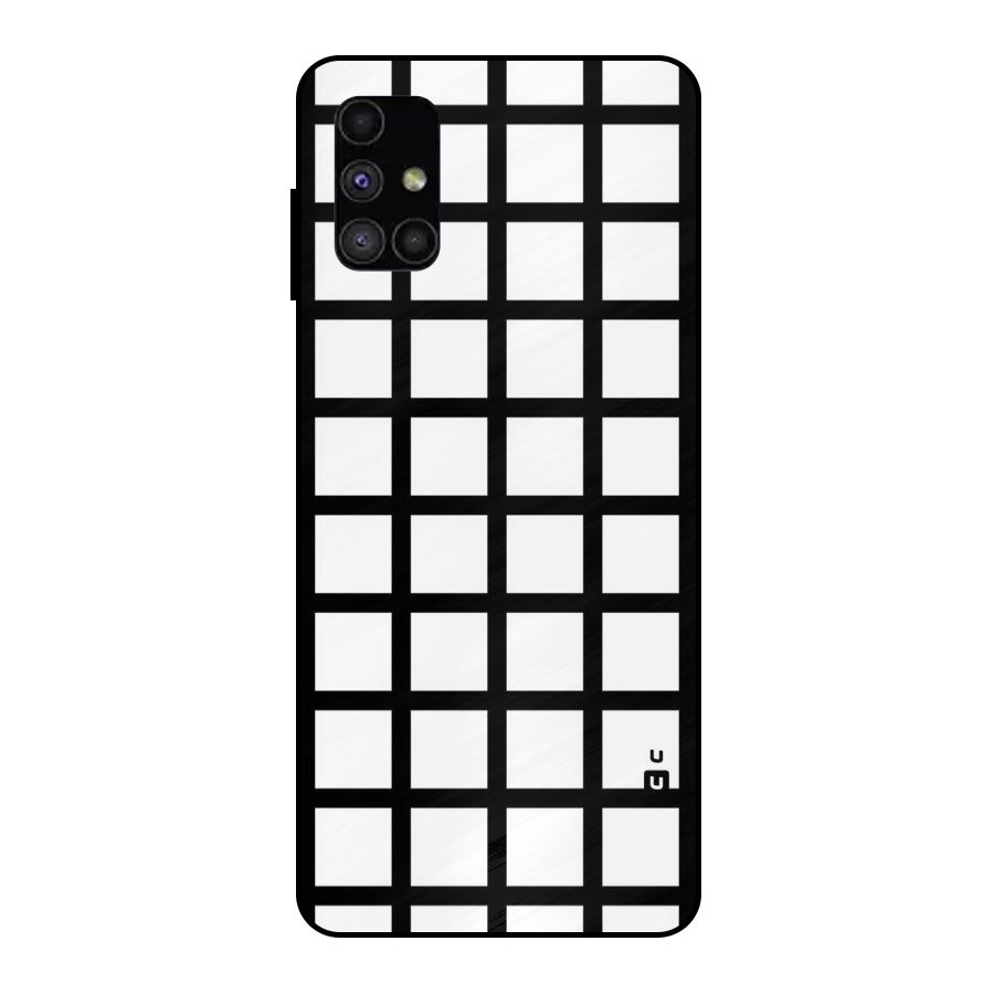 Aesthetic Grid Lines Metal Back Case for Galaxy M51