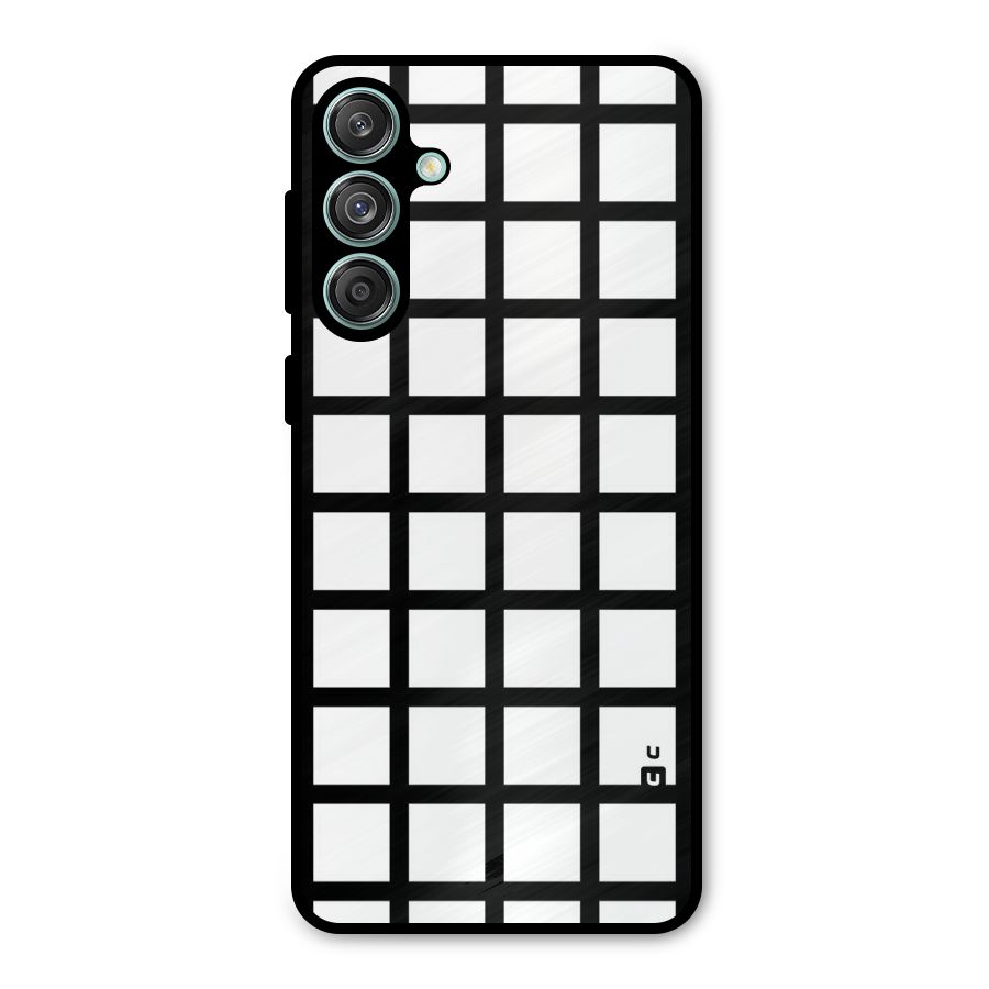 Aesthetic Grid Lines Metal Back Case for Galaxy M55 5G