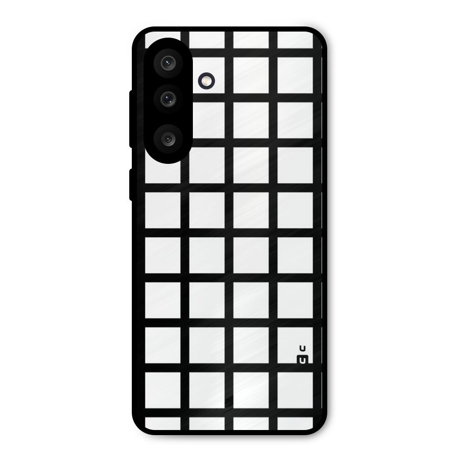 Aesthetic Grid Lines Metal Back Case for Galaxy M56
