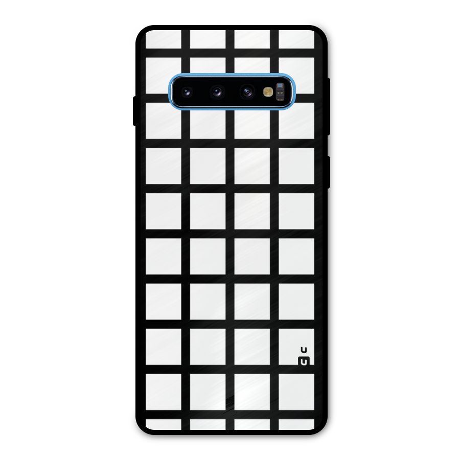 Aesthetic Grid Lines Metal Back Case for Galaxy S10