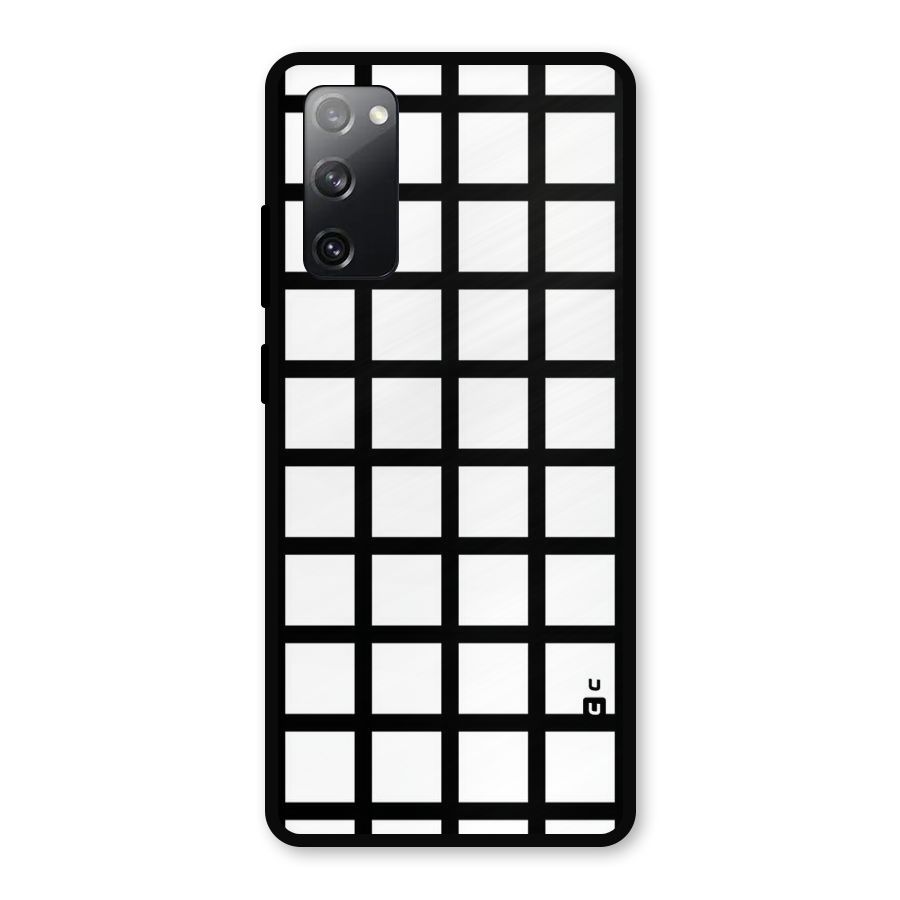 Aesthetic Grid Lines Metal Back Case for Galaxy S20 FE 5G