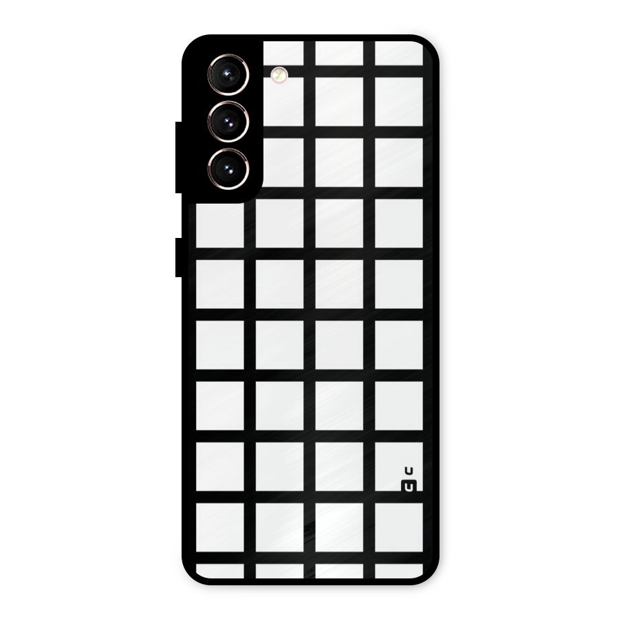 Aesthetic Grid Lines Metal Back Case for Galaxy S21 5G