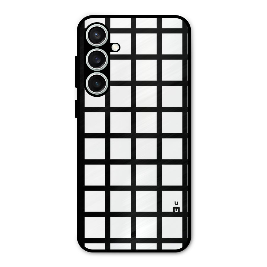 Aesthetic Grid Lines Metal Back Case for Galaxy S23 FE