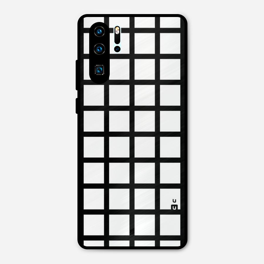 Aesthetic Grid Lines Metal Back Case for Huawei P30 Pro