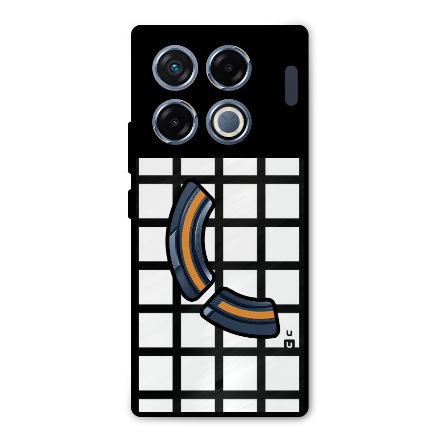 Aesthetic Grid Lines Metal Back Case for Infinix GT 20 Pro