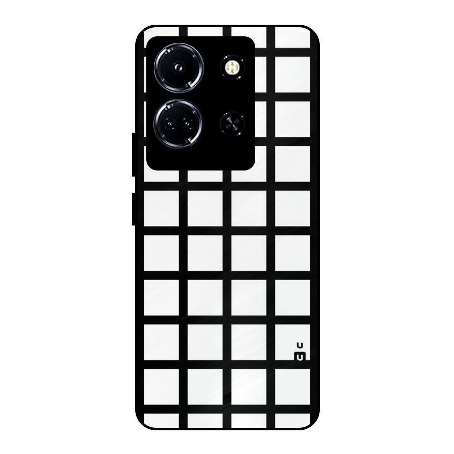 Aesthetic Grid Lines Metal Back Case for Infinix Note 30 5G