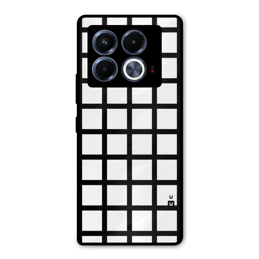 Aesthetic Grid Lines Metal Back Case for Infinix Note 40 5G