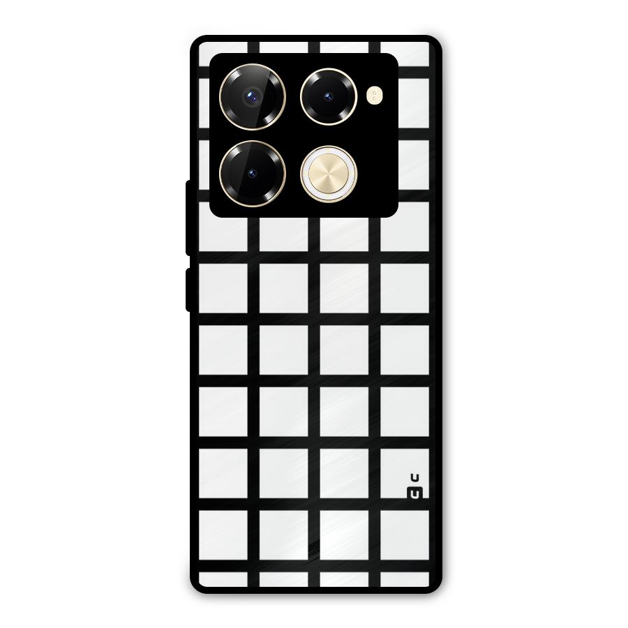 Aesthetic Grid Lines Metal Back Case for Infinix Note 40 Pro
