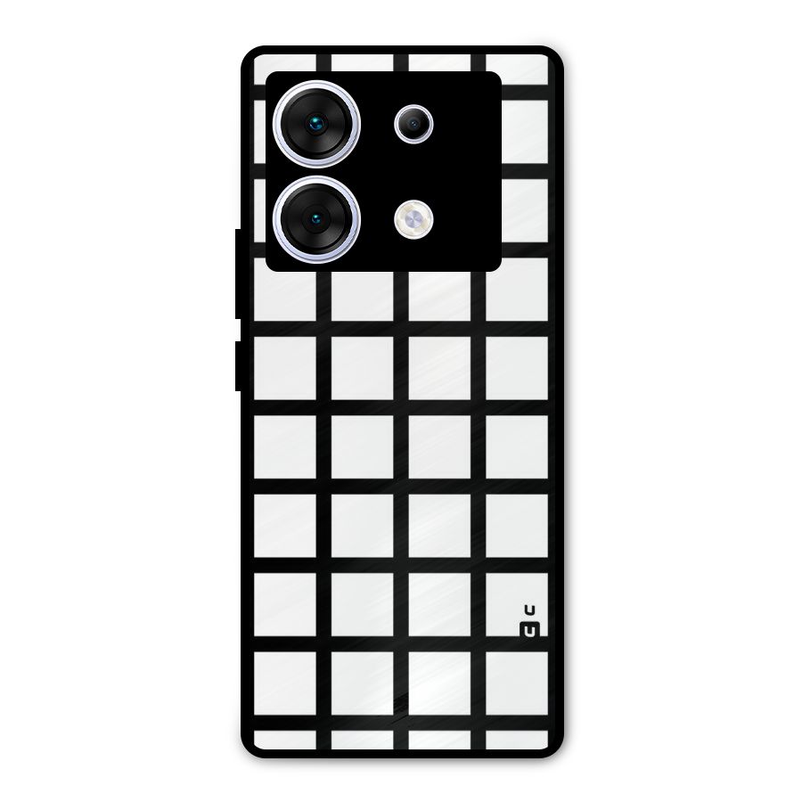 Aesthetic Grid Lines Metal Back Case for Infinix Zero 30 5G