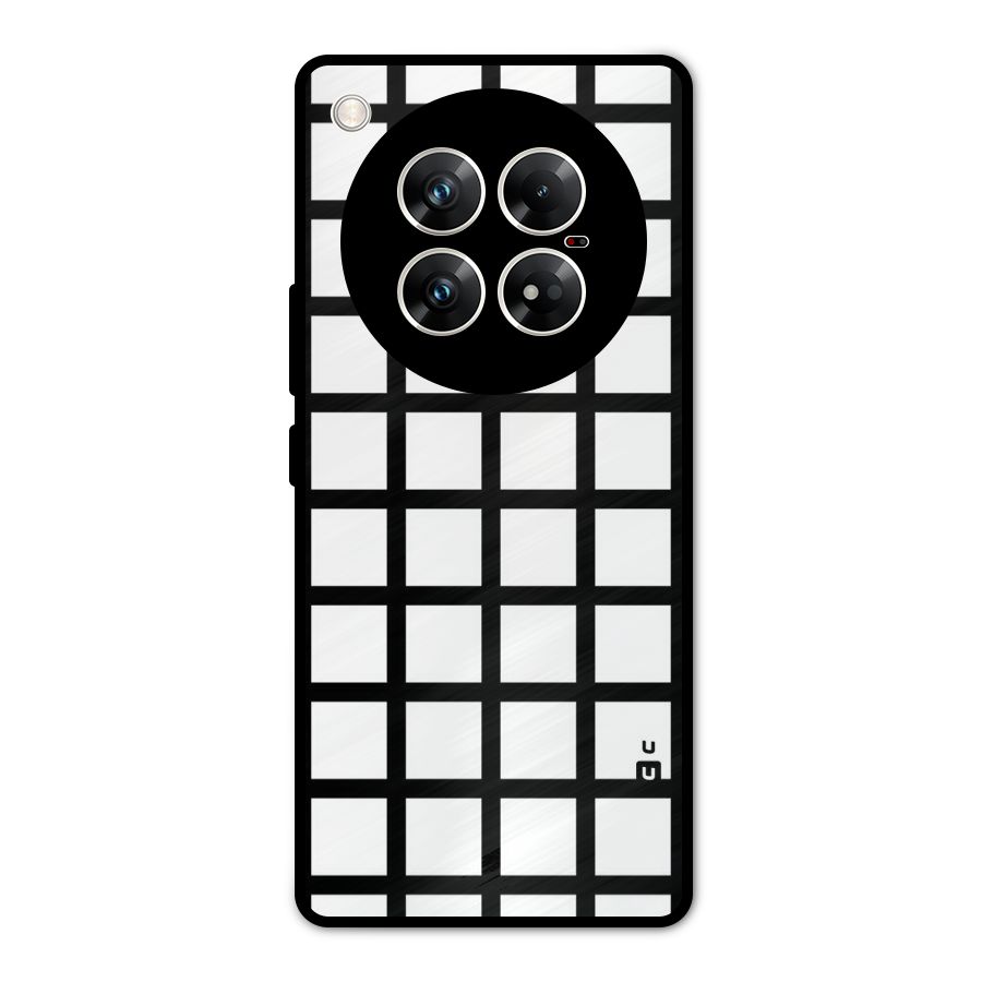 Aesthetic Grid Lines Metal Back Case for Infinix Zero 40 5G