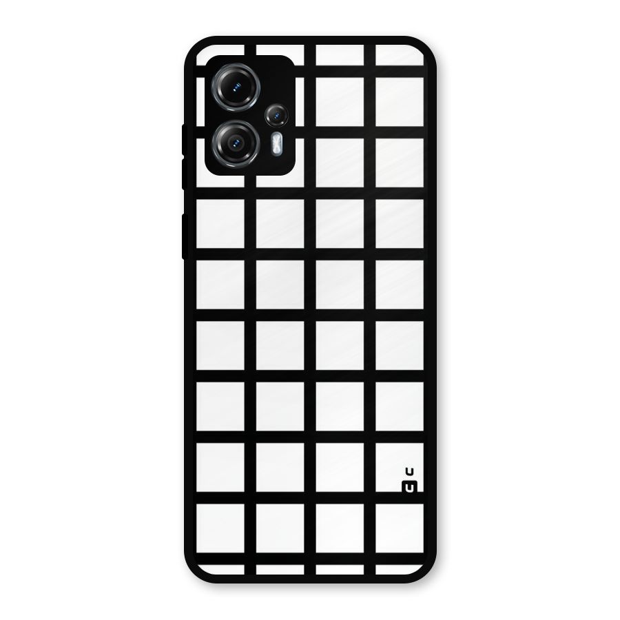 Aesthetic Grid Lines Metal Back Case for Moto G13