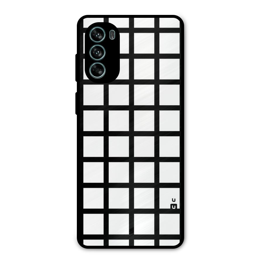 Aesthetic Grid Lines Metal Back Case for Moto G62