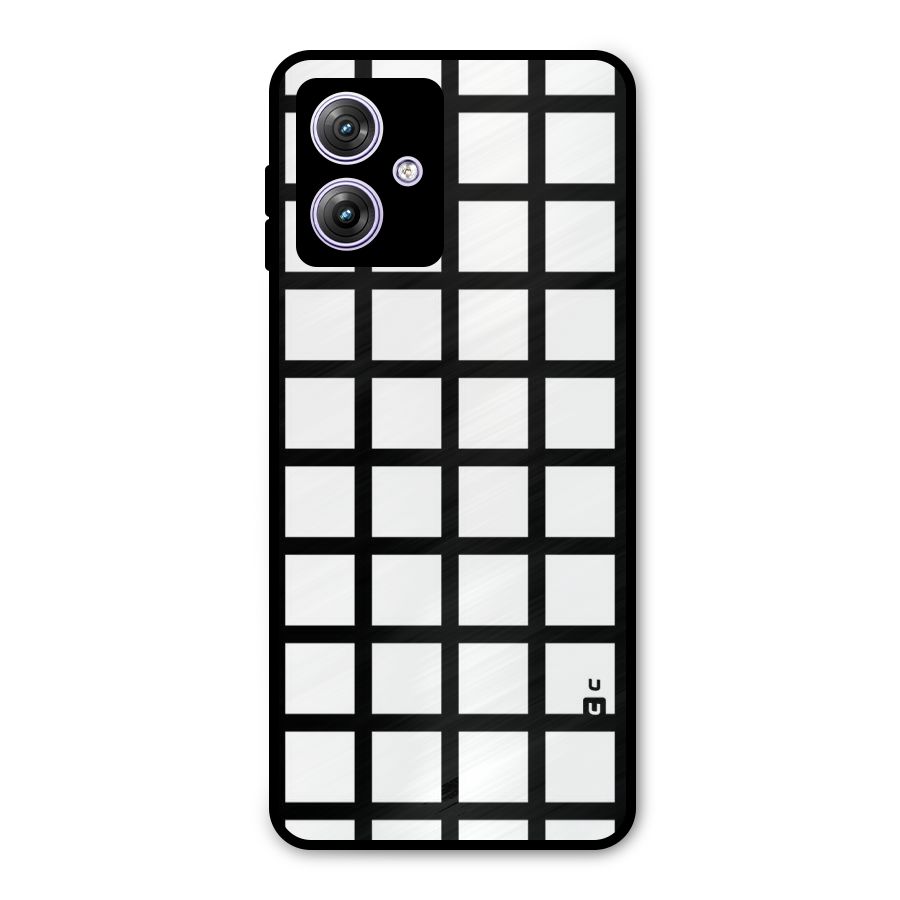 Aesthetic Grid Lines Metal Back Case for Moto G64