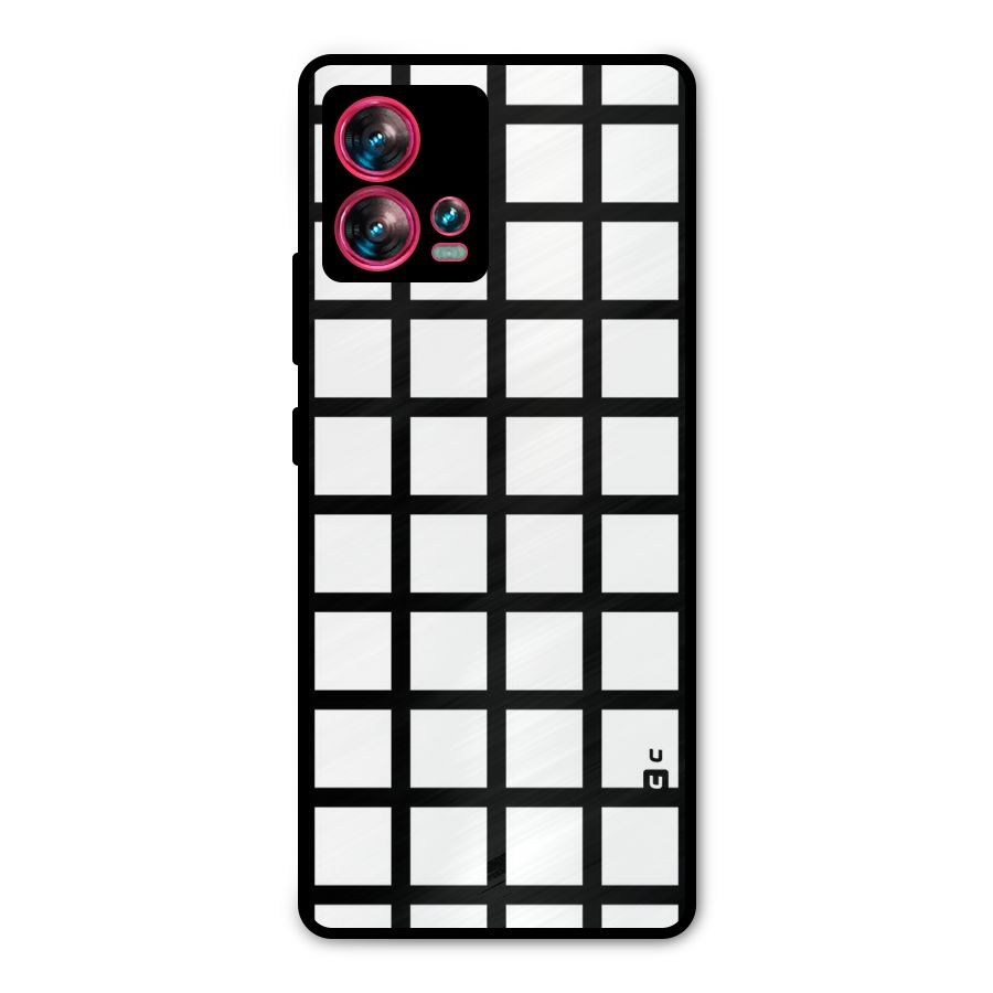 Aesthetic Grid Lines Metal Back Case for Motorola Edge 30 Fusion