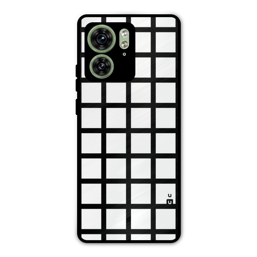 Aesthetic Grid Lines Metal Back Case for Motorola Edge 40 5G