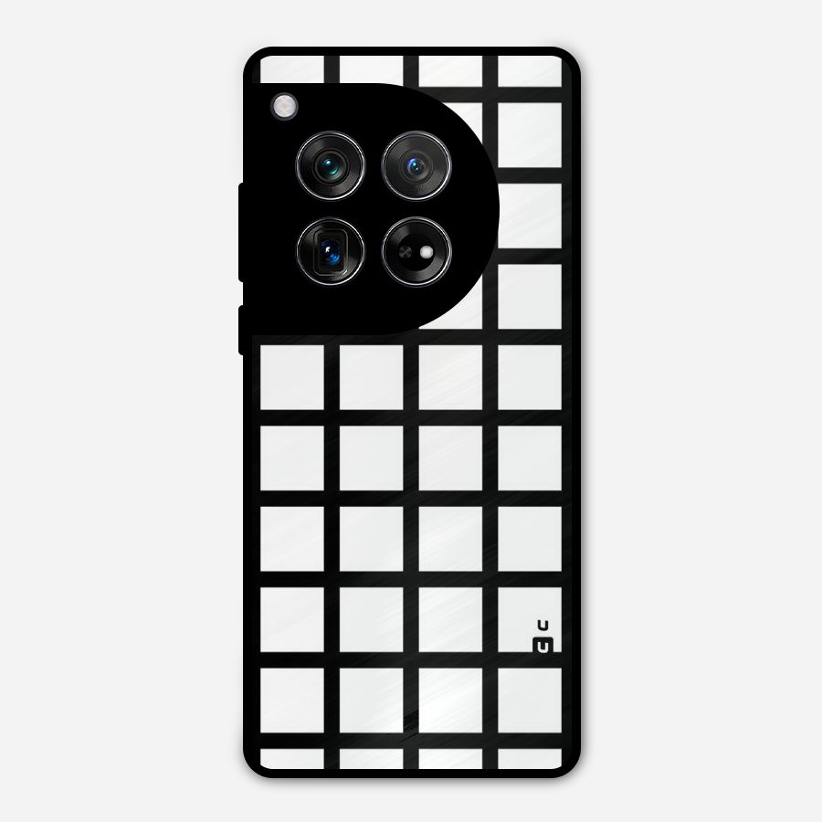 Aesthetic Grid Lines Metal Back Case for OnePlus 12