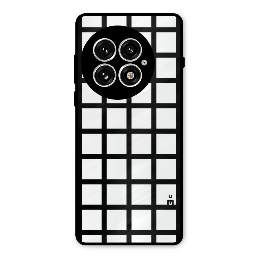 Aesthetic Grid Lines Metal Back Case for OnePlus 13