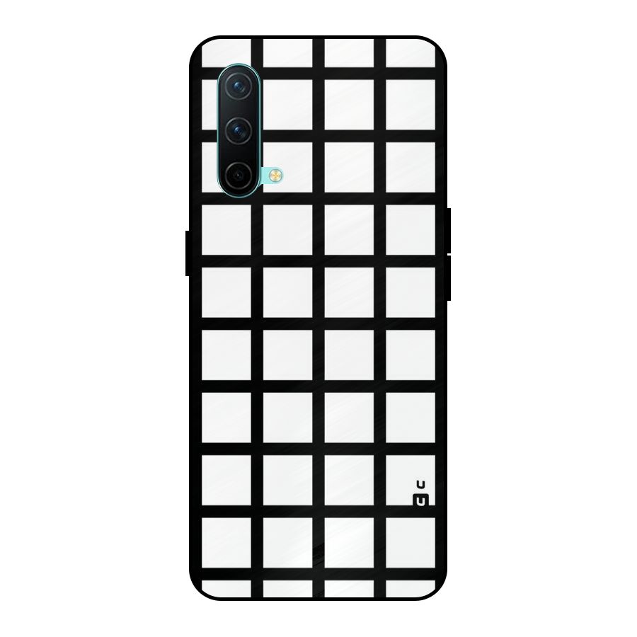 Aesthetic Grid Lines Metal Back Case for OnePlus Nord CE 5G