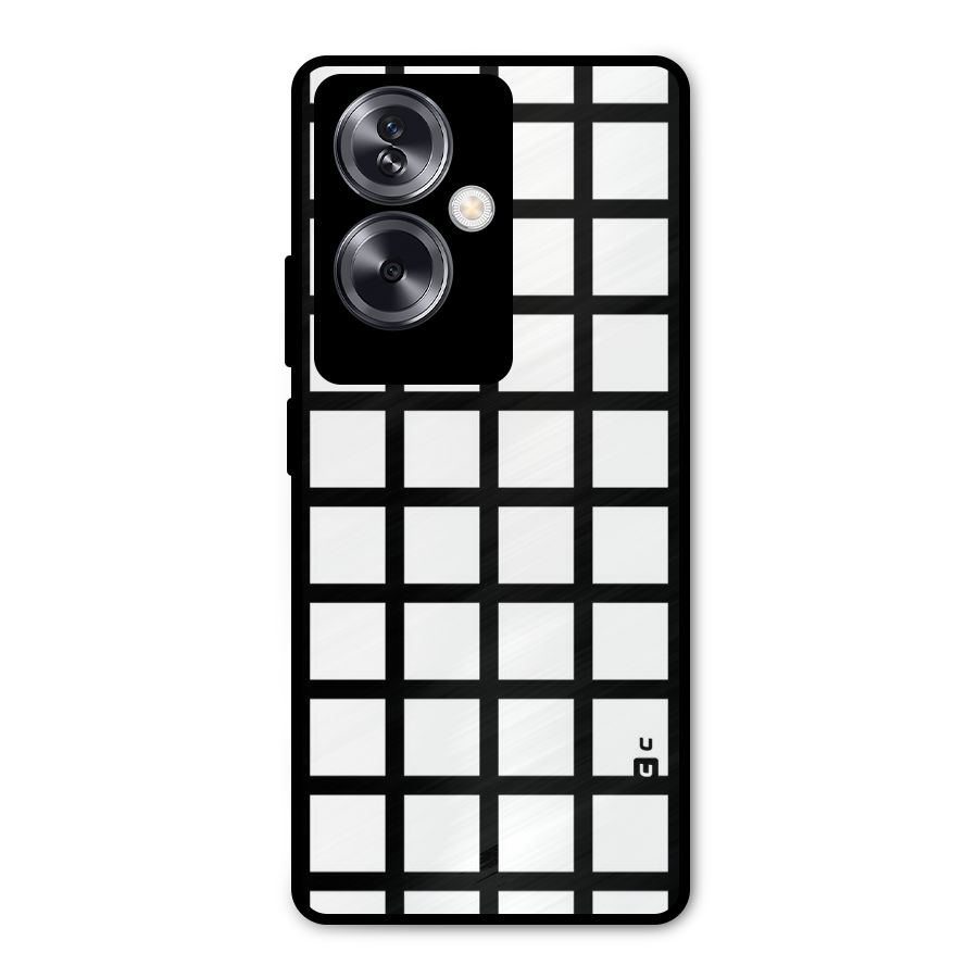 Aesthetic Grid Lines Metal Back Case for Oppo A79 5G